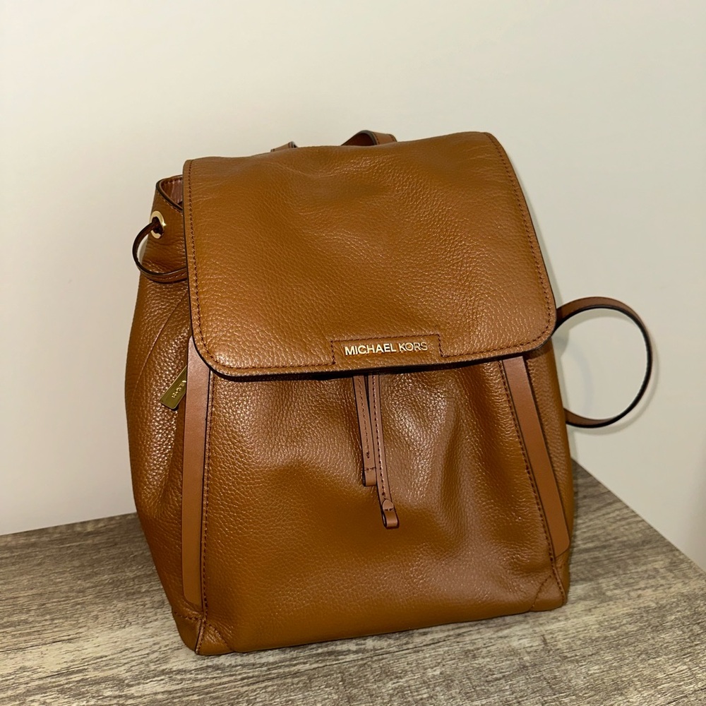 Michael Kors brown leather backpack